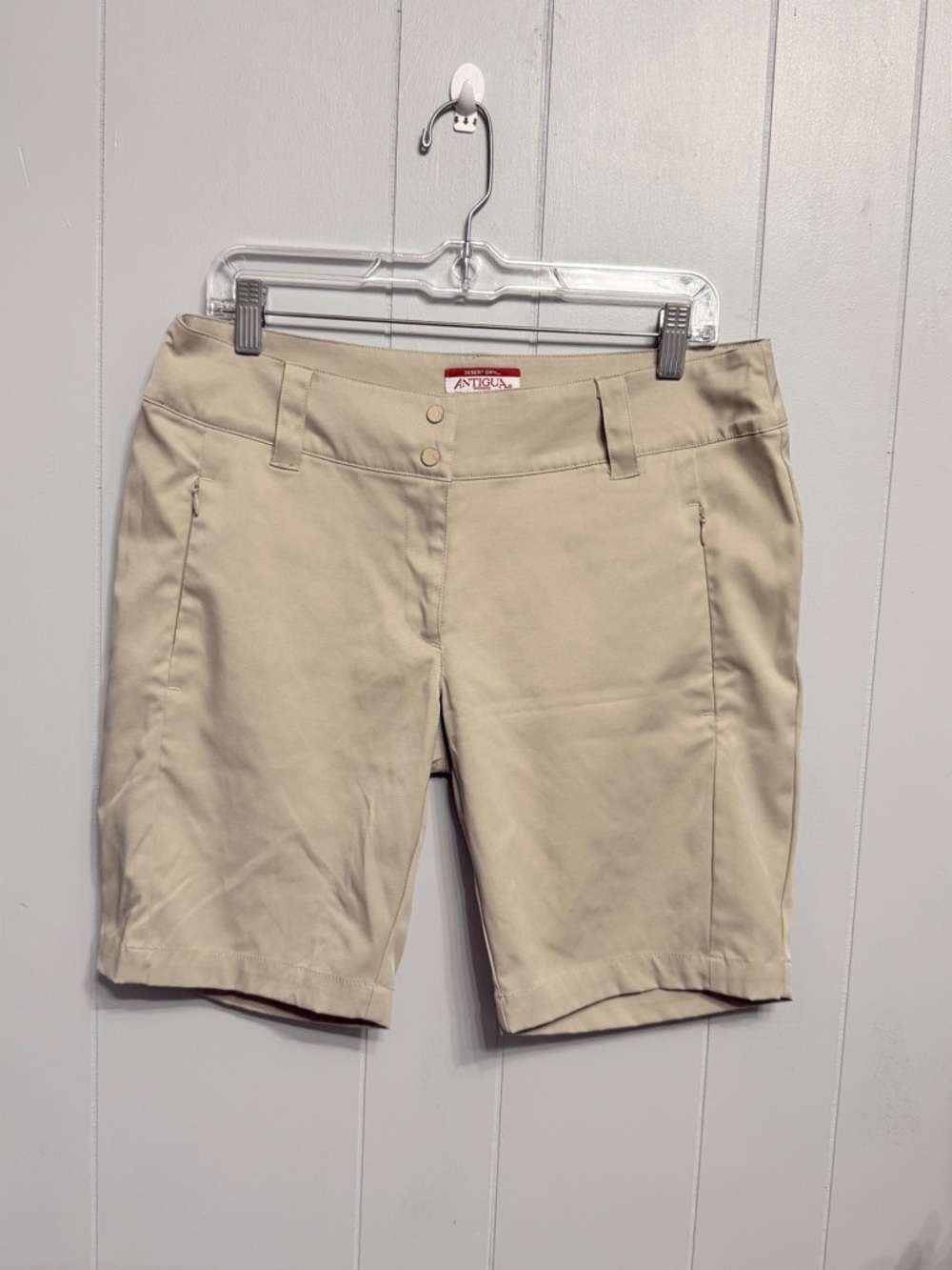 Antigua Women's Beige Bermuda Shorts With Zipper pockets
